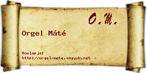 Orgel Máté névjegykártya